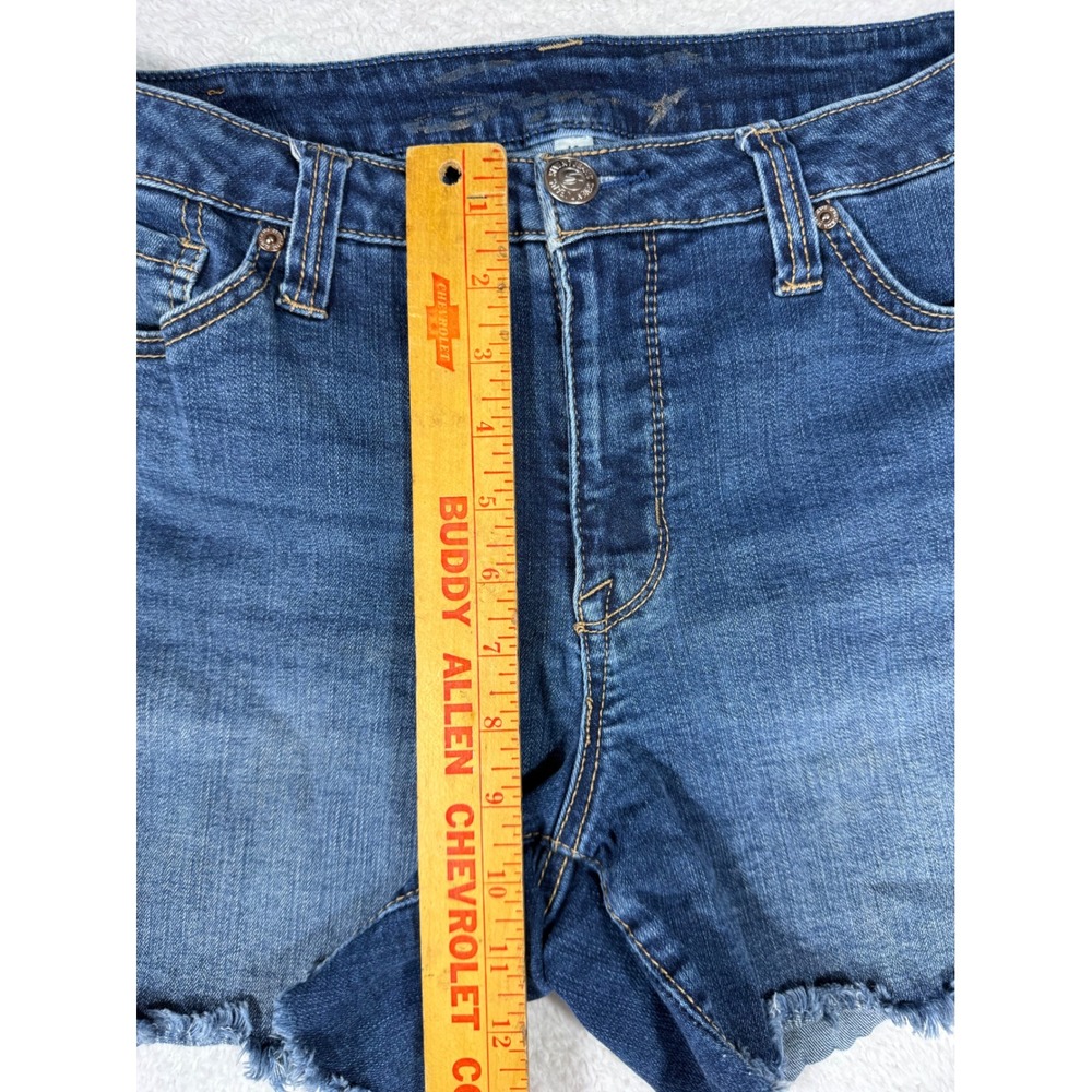 Seven7 Denim Shorts Womens 10 Blue Excellent Frayed Raw Hem Casual Cutoffs - Picture 5 of 10